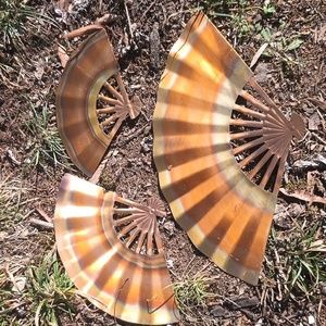 (3) VTG Brass Decorative Fans